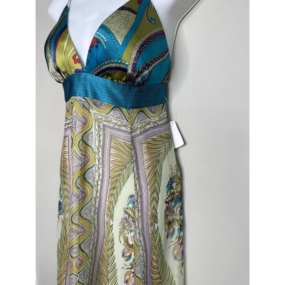 NWT~ SINGLE Brand 100%Silk Exotic Print Maxi Long Dress ~ S - Picture 7 of 12